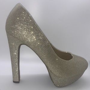 Gold Glitter Heels